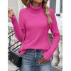 image:imageZeagoo Womens Turtleneck Sweater Fall Winter 2026 Long Sleeve Chunky Knitted Trendy Pullover TopsHot Pink