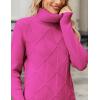 image:imageZeagoo Womens Turtleneck Sweater Fall Winter 2026 Long Sleeve Chunky Knitted Trendy Pullover TopsHot Pink