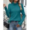 image:imageZeagoo Womens Turtleneck Sweater Fall Winter 2026 Long Sleeve Chunky Knitted Trendy Pullover TopsLake Blue