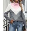 image:imageZeagoo Womens Turtleneck Sweater Fall Winter 2026 Long Sleeve Chunky Knitted Trendy Pullover TopsPink Gray