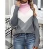 image:imageZeagoo Womens Turtleneck Sweater Fall Winter 2026 Long Sleeve Chunky Knitted Trendy Pullover TopsPink Gray