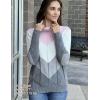 image:imageZeagoo Womens Turtleneck Sweater Fall Winter 2026 Long Sleeve Chunky Knitted Trendy Pullover TopsPink Gray