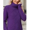 image:imageZeagoo Womens Turtleneck Sweater Fall Winter 2026 Long Sleeve Chunky Knitted Trendy Pullover TopsPurple
