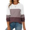 image:imageZeagoo Fall Sweaters for Women 2025 Casual Crewneck Knit Long Sleeve Loose Pullover Sweater Outfits TopsMulticolored