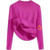 image:imageZeagoo Womens Fleece Sherpa Lined Sweater Mock Neck Long Sleeve Thermal Shirt 2026 Fall Winter Fuzzy Knit Jumper Tops SXXLHot Pink