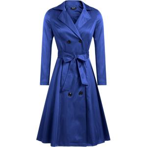 image:imageZeagoo Womens Trench Coats DoubleBreasted Long Coat with BeltBlue