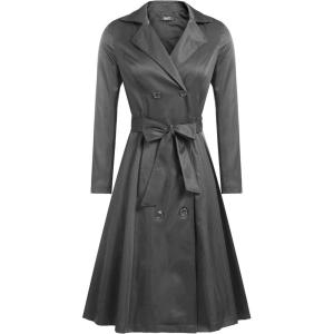 image:imageZeagoo Womens Trench Coats DoubleBreasted Long Coat with BeltDark Gray