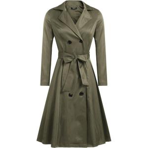 image:imageZeagoo Womens Trench Coats DoubleBreasted Long Coat with BeltDark Green