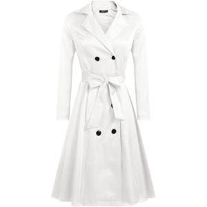 image:imageZeagoo Womens Trench Coats DoubleBreasted Long Coat with BeltWhite