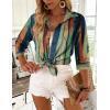 image:imageZeagoo Button Down Shirts for Women 34 Sleeve Tops V Neck Collared Blouses Business Casual Outfits S2XLCx289