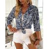 image:imageZeagoo Button Down Shirts for Women 34 Sleeve Tops V Neck Collared Blouses Business Casual Outfits S2XLMz473