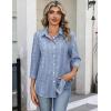 image:imageZeagoo Button Down Shirts for Women 34 Sleeve Tops V Neck Collared Blouses Business Casual Outfits S2XLTz273