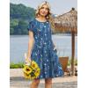 image:imageZeagoo Women Summer Dress 2026 Short Sleeve Aline Mini Dresses with Pockets Casual Swing Tshirt Dress Vocation Beach SundressSf334