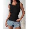 image:imageZeagoo Womens Sleeveless Crewneck Ribbed Tank Tops Casual Basic Summer Top Slim Fitted Racerback ShirtsBlack