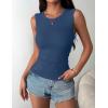 image:imageZeagoo Womens Sleeveless Crewneck Ribbed Tank Tops Casual Basic Summer Top Slim Fitted Racerback ShirtsDark Blue