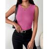 image:imageZeagoo Womens Sleeveless Crewneck Ribbed Tank Tops Casual Basic Summer Top Slim Fitted Racerback ShirtsHot Pink