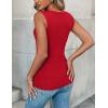 image:imageZeagoo Womens Sleeveless Crewneck Ribbed Tank Tops Casual Basic Summer Top Slim Fitted Racerback ShirtsRed