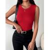 image:imageZeagoo Womens Sleeveless Crewneck Ribbed Tank Tops Casual Basic Summer Top Slim Fitted Racerback ShirtsRed