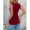 image:imageZeagoo Womens Sleeveless Crewneck Ribbed Tank Tops Casual Basic Summer Top Slim Fitted Racerback ShirtsWine Red