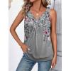 image:imageZeagoo Womens Tank Tops Loose Fit V Neck Ruched Sleeveless Tops Casual Basic Banded Shirts SXXLGrey Pink Floral