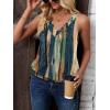 image:imageZeagoo Womens Tank Tops Loose Fit V Neck Ruched Sleeveless Tops Casual Basic Banded Shirts SXXLNavy Khaki Green Orange Stripe