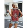 image:imageZeagoo Womens Tank Tops Loose Fit V Neck Ruched Sleeveless Tops Casual Basic Banded Shirts SXXLRed Blue Floral