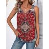 image:imageZeagoo Womens Tank Tops Loose Fit V Neck Ruched Sleeveless Tops Casual Basic Banded Shirts SXXLRed Blue Floral
