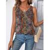 image:imageZeagoo Womens Tank Tops Loose Fit V Neck Ruched Sleeveless Tops Casual Basic Banded Shirts SXXLYellow Red Green Floral