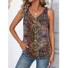 image:imageZeagoo Womens Tank Tops Loose Fit V Neck Ruched Sleeveless Tops Casual Basic Banded Shirts SXXLYellow Red Green Floral