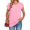 image:imageZeagoo Womens Tops Summer Casual Cap Sleeve Tshirts Shirts Business Dressy Spring Fashion Outfits Trendy ClothesLight Pink