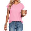 image:imageZeagoo Womens Tops Summer Casual Cap Sleeve Tshirts Shirts Business Dressy Spring Fashion Outfits Trendy ClothesLight Pink