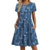 image:imageZeagoo Women Summer Dress 2026 Short Sleeve Aline Mini Dresses with Pockets Casual Swing Tshirt Dress Vocation Beach SundressSf334