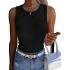 image:imageZeagoo Womens Sleeveless Crewneck Ribbed Tank Tops Casual Basic Summer Top Slim Fitted Racerback ShirtsBlack