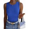 image:imageZeagoo Womens Sleeveless Crewneck Ribbed Tank Tops Casual Basic Summer Top Slim Fitted Racerback ShirtsBlue
