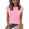 image:imageZeagoo Womens Tops Summer Casual Cap Sleeve Tshirts Shirts Business Dressy Spring Fashion Outfits Trendy ClothesLight Pink