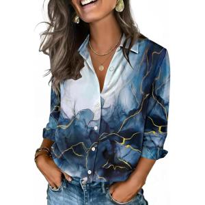 image:imageZeagoo Button Down Shirts for Women 34 Sleeve Tops V Neck Collared Blouses Business Casual Outfits S2XLCx297