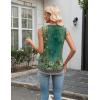 image:imageZeagoo Tank Top for Women V Neck Loose Fit Sleeveless Summer Tops Business Casual Outfits Dressy Blouses ShirtsGreen Flowersmz839