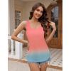 image:imageZeagoo Womens Tank Tops Flowy Loose Fit Scoop Neck Casual Summer Tops Curvy HemRainbowjb218