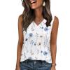 image:imageZeagoo Tank Top for Women V Neck Loose Fit Sleeveless Summer Tops Business Casual Outfits Dressy Blouses ShirtsWhite Flowersbf290