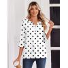 image:imageZeagoo 34 Length Sleeve Womens Tops Casual Dressy Summer Blouses Buisness Work Spring Tee ShirtsBlack White Polka Dots