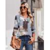 image:imageZeagoo 34 Length Sleeve Womens Tops Casual Dressy Summer Blouses Buisness Work Spring Tee ShirtsGeometric Multicolor