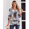 image:imageZeagoo 34 Length Sleeve Womens Tops Casual Dressy Summer Blouses Buisness Work Spring Tee ShirtsGeometric Multicolor
