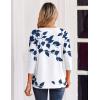 image:imageZeagoo 34 Length Sleeve Womens Tops Casual Dressy Summer Blouses Buisness Work Spring Tee ShirtsNavy Floral
