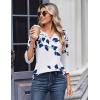 image:imageZeagoo 34 Length Sleeve Womens Tops Casual Dressy Summer Blouses Buisness Work Spring Tee ShirtsNavy Floral