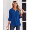 image:imageZeagoo 34 Length Sleeve Womens Tops Casual Dressy Summer Blouses Buisness Work Spring Tee ShirtsPrinted Navy