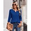 image:imageZeagoo 34 Length Sleeve Womens Tops Casual Dressy Summer Blouses Buisness Work Spring Tee ShirtsPrinted Navy