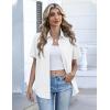 image:imageZeagoo Button Down Shirts for Women Short Sleeve Collared Tops Dressy Casual V Neck BlousesWhite