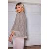 image:imageZeagoo Kimono Cardigans for Women 34 Sleeves Open Front Lightweight Shrug Lace Bolero for Evening DressesBeige