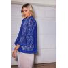 image:imageZeagoo Kimono Cardigans for Women 34 Sleeves Open Front Lightweight Shrug Lace Bolero for Evening DressesBlue