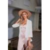 image:imageZeagoo Kimono Cardigans for Women 34 Sleeves Open Front Lightweight Shrug Lace Bolero for Evening DressesWhite